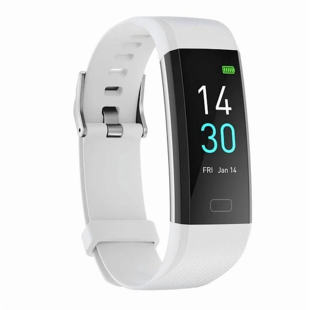 Fitness Pedometer Watch Non-Bluetooth Non-App Step Counter Sleep Monitor Calorie Tracker (White)