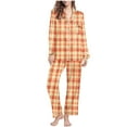 thumbnail image 1 of Wancir Ensemble de Pyjamas de Noël 2 Pcs pour Femmes, Chemises à Manches Longues avec Nœud Mignon, Pantalons, Ensembles de Pjs Graphiques, Confitures de Noël, 1 of 5