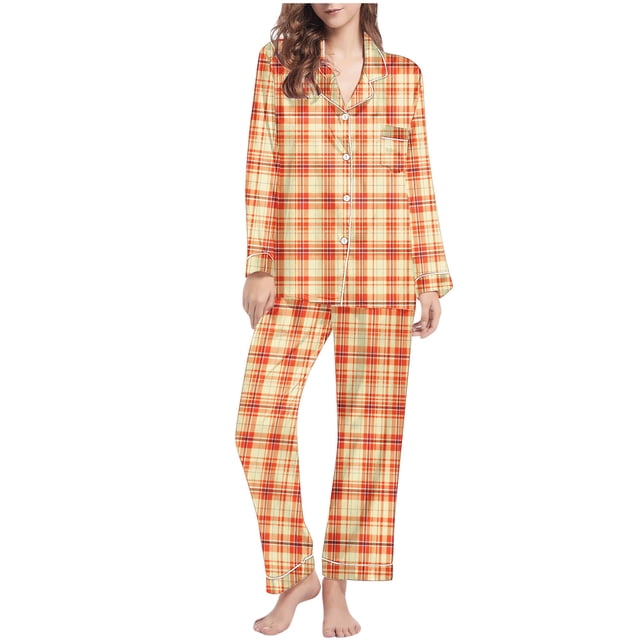 Wancir Ensemble de Pyjamas de Noël 2 Pcs pour Femmes, Chemises à Manches Longues avec Nœud Mignon, Pantalons, Ensembles de Pjs Graphiques, Confitures de Noël