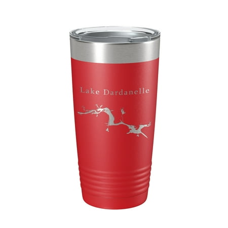 

Lake Dardanelle Map Tumbler Travel Mug Insulated Laser Engraved Coffee Cup Arkansas 20 oz Red