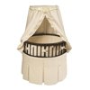 Badger Basket Elite Oval Baby Bassinet with Canopy - Espresso/Ecru