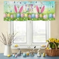 thumbnail image 6 of Valances for Windows Easter Egg Rabbit Ear Rod Pocket Short Curtain for Bathroom Living Room Bedroom Spring Pastoral Butterfly Daisy Flower 1 Panel 54x18in, 6 of 9