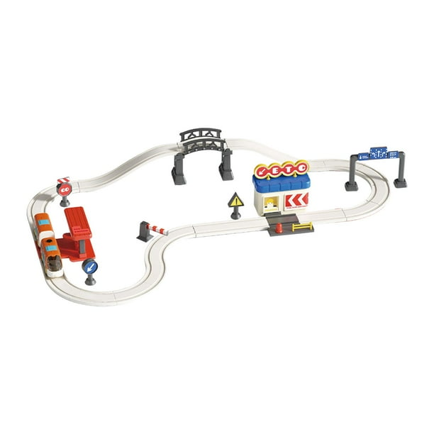 Juego de vías de tren eléctrico para niños, juguetes creativos y educativos, juego de tren divertido. Pista de la ciudad L