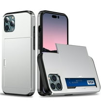 Compatible with iPhone 14 Pro Max 6.7 inch Case, Wallet Cover Credit Card Holder Slot Sliding Back Pocket Anti-Scratch Dual Layer Protective Case Cover for iPhone 14 Pro Max 2022,Silver