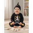 thumbnail image 4 of Miaouyo Baby Boy First New Year Outfit Letter Firework Long Sleeve Romper Pants and Knotted Hat 3 Piece Set, 4 of 9