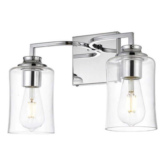 Ronnie 2 light Chrome and Clear Bath Sconce