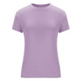 thumbnail image 4 of XuJwPNcy Shirts for Women Basic Tees Round Neck Short Sleeve Tops Cute Summer Slim Clothing, 4 of 7