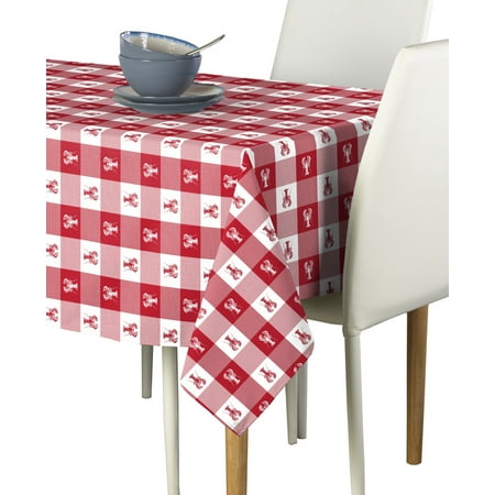 Lobster Bisque Check Tablecloth 60