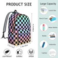thumbnail image 5 of Rainbow Checkered Pattern Backpack for School, Cute School Bag with Adjustable Shoulder Straps and Padded Back, 15.7"x11.8"x5.5", 5 of 5