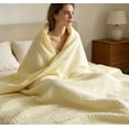 thumbnail image 4 of Yellow Cotton Muslin Blanket, L Size Soft Bright Throw Blanket, 51*59in Breathable All Season Cooling Couch Cover, Washable Blanket for Home Living Room Decor, 4 of 6