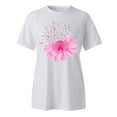 thumbnail image 4 of Women Cancer Awareness Shirts in October We Wear Pink Shirt Pink Ribbon Hope T Shirt Cancer Gifts Pink Short Sleeve Tops (White, XL), 4 of 4