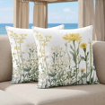 thumbnail image 5 of 26x26 Pillow Covers Set of 2, Yellow Spring Floral Square Throw Pillow Covers for Couch/Sofa/Living Room, Summer Botanical Flowers Decorative Soft Pillowcases for Couch Throw Pillows, 5 of 9