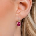 thumbnail image 3 of Gem Stone King 3.20 Ct Oval Red Ruby 925 Sterling Silver Earrings, 3 of 6