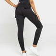thumbnail image 7 of YDFCWXW Womens High Rise Folds Casual Leggings Jeans Cargo Pants with Pockets Streetwear Black, XS, 7 of 7