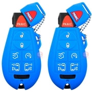 2x New Key Fob Remote Fobik 7 buttons Silicone Cover Fit/For Chrysler Dodge Volkswagen VW