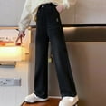 thumbnail image 6 of Gyexs Girls Wide Leg Jeans Size 6-7 Lightweight Jogger Sweatpants Baggy Stretchy Wide Leg Streetwear Lightweight Jogger Sweatpants Teen Girl Trendy Clothes Black 6-7 Years, 6 of 8