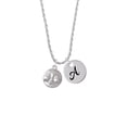 thumbnail image 2 of Delight Jewelry Silvertone Happy Moon Silvertone Script Initial Disc - A - Charm Necklace, 20"+3", 2 of 4