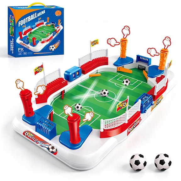 Mini Foosball Table Game, Tabletop Soccer Board with 2 Footballs for Kids 3-5 6-8 8-12, Soccer Pinball Party Games for Family