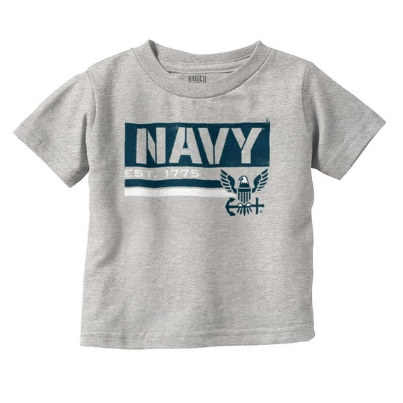 US Navy Eagle Anchor Logo Est 1775 Toddler Boy Girl T Shirt Infant Toddler Brisco Brands 12M