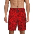 thumbnail image 3 of Lsque Red Rose Mens Sleep Pajama Shorts,Short Pajama Pants, Cotton Ultra-Soft Knit-Large, 3 of 9