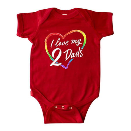 

Inktastic I Love My 2 Dads with Rainbow Heart Gift Baby Boy or Baby Girl Bodysuit
