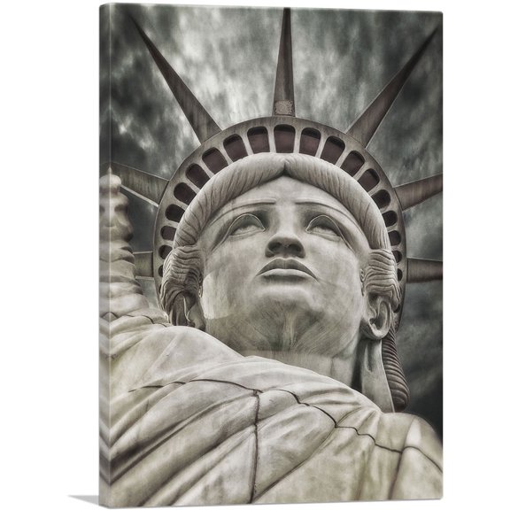 ARTCANVAS Statue Of Liberty Home decor Canvas Art Print - Size: 12" x 8" (0.75" Deep)