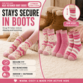 thumbnail image 5 of Muk Luks Kids Heat Retainer Boot Socks, 3 Pack, Warm Thermal Cushioned Crew Socks, PINK, M/L, 5 of 8