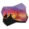 thumbnail image 1 of Ambesonne Fantasy Place Mats Set of 4, Prince Cartoon Castle, Standard Size, Multicolor, 1 of 6