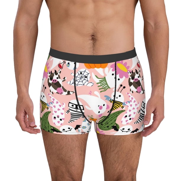 Balery Cartoon Halloween Calzoncillos bóxer para hombre, ropa interior de algodón suave y transpirable con cinturilla de nailon-Medium