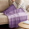 thumbnail image 4 of Throw Blanket for Couch Purple Soft Fleece Flannel Blankets Cozy Lightweight Blanket for Home Sofa Living Room Gradient Stripes Modern Bed Throws 60" x 80", 4 of 9