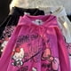 thumbnail image 5 of Sudadera con capucha y cuello redondo con estampado de Hello Kitty para mujer, estilo japonés, versátil, de terciopelo suelto con dibujos animados, para otoño e invierno, nueva, 5 of 5