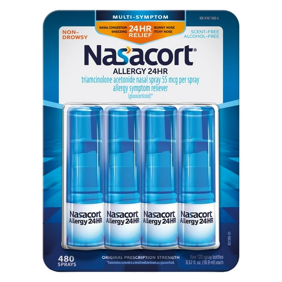 Nasacort Allergy 24-Hour Non-Drip Nasal Spray (120 sprays, 4 Pk)