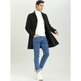 thumbnail image 3 of DARING DIVA Men's Trench Coat Lightweight Single Breasted Jacket Overcoat M Black, 3 of 6