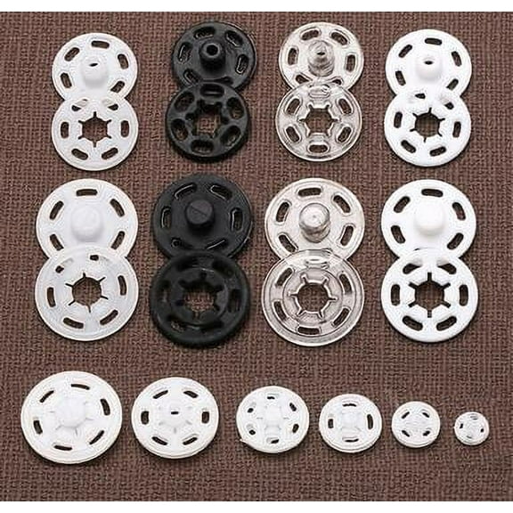 120 Sets Snap Buttons Sewing Snap Button Fastener Tool Plastic Sew-on Snap Buttons