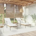 thumbnail image 1 of vidaXL Sun Loungers 2 pcs with Table Poly Rattan Brown, 1 of 5