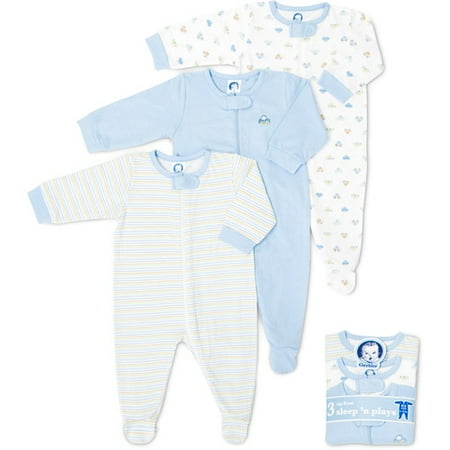 Gerber - 3pk Sleep-n-play Boy Newborn