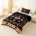 thumbnail image 2 of Homewish Boho Geometric Rhombus Twin Comforter Sets,Vintage Cabin Bedding Set,Brown Cream,Black Reversible,2-Piece,1 Comforter and 1 Pillowcase, 2 of 7