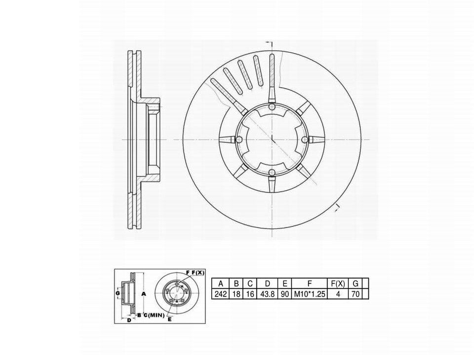 Winstop Brake Rotor, Front WS230311, Subaru Loyale 1994-1990