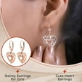 thumbnail image 7 of 14K Rose Gold Plated Heart Drop Earrings for Women 925 Sterling Silver Lever Back Filigree Jewelry Birthday Christmas Gifts for Women, 7 of 7