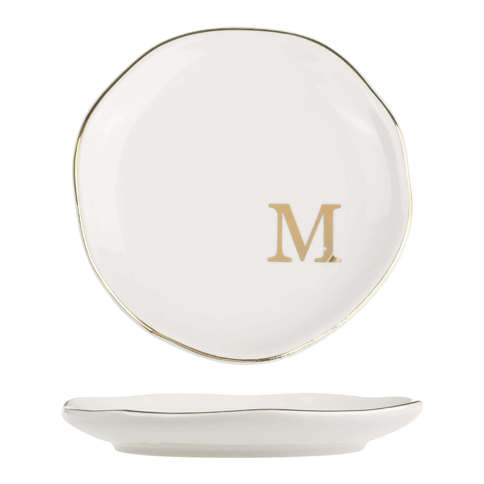 Unique Bargains Ceramic Jewelry Tray Decorative Trinket Dish Gifts Jewelry Boxes White-M