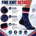 thumbnail image 2 of Cycling Socks 3-Pack, Cushioned Crew Bike Socks, Half Terry Athletic Sports Socks, Star Print, Unisex, Size 10-13, 2 of 6