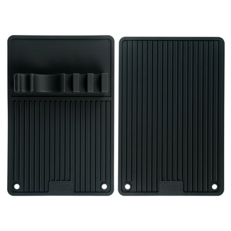 Ozeri BBQ and Grill Utensil Holder Mat Set, Black