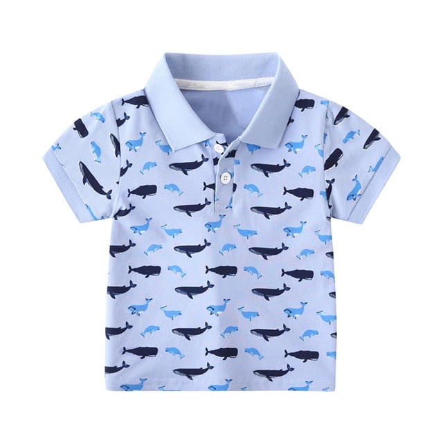 HVOBBTY T-shirt à Manches Courtes pour Tout-Petits, Mode Été Col Rond Taille Moyenne Bleu, 3 Ans