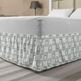 thumbnail image 1 of Abstract Bed Skirt, Geometric Sketchy Art Monochrome Geometric Vintage Muted Tones Illustration, Elastic Bedskirt Dust Ruffle Wrap Around for Bedding Decor, 4 Sizes, Grey and White, by Ambesonne, 1 of 2