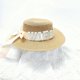 thumbnail image 4 of Sombrero de paja para mujer, transpirable, para boda, fiesta, con letras, perlas, capó, despedida de soltera, 4 of 4