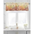 thumbnail image 2 of Daisy Floral Linen Curtain Valance for Bedroom/Bathroom/Kitchen/Office/Living/Dining Room Windows,Colorful Flower Blossom Paintings Watercolor Pocket Topper Drapes Decorative Cafe Drapery Panel 42x18, 2 of 6