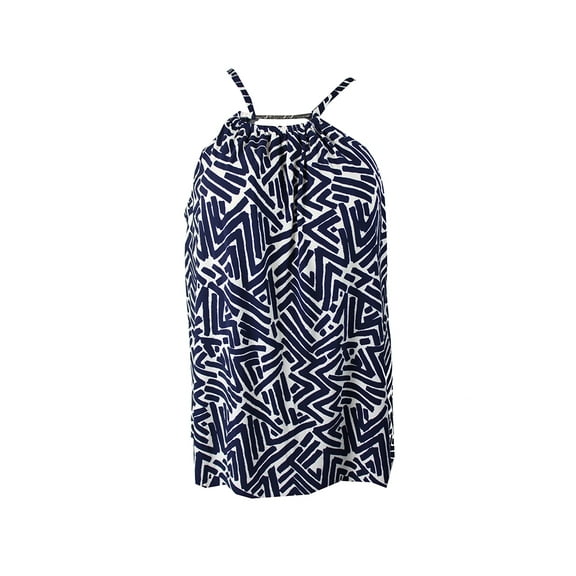 miraclesuit navy white printed underwire hardware halter tankini top 12