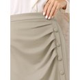 thumbnail image 4 of DARING DIVA Women's Ruched Bodycon Midi Pencil Skirt XL Beige Grey, 4 of 7