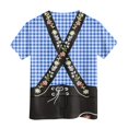 thumbnail image 5 of Xudanell Kids Boys T Shirts Toddler Athletic Shirt Childrens Summer Short Sleeve Oktoberfest Bib Printed T-Shirt Spliced Plaid Short Sleeve, 5 of 7
