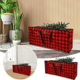 thumbnail image 2 of Zippered Extra Large Christmas Tree Storage Bag with Handles,Durable Storage Tote Container for Christmas Tree,Wreaths,Holiday Decor,Black White Plaid, 2 of 6